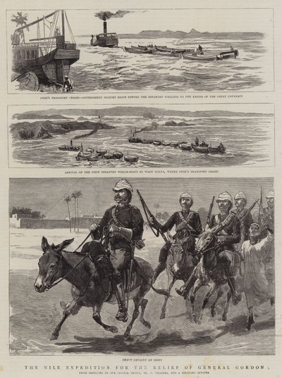 ゴードン将軍の救済のためのナイル遠征 作： Frederic Villiers